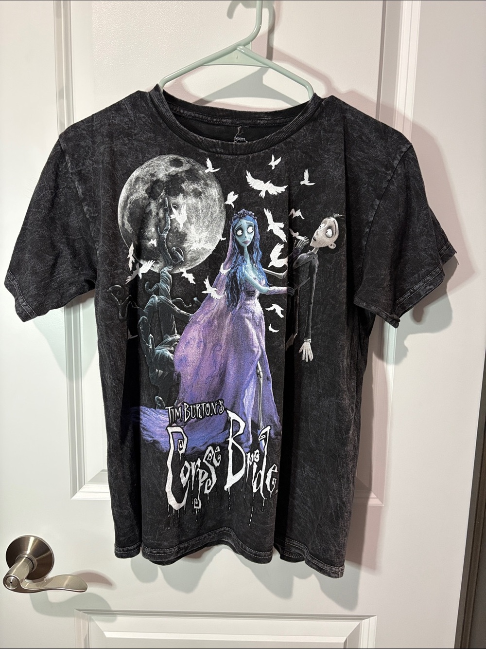 Tim Burton The Corpse Bride Short Sleeve Graphic Tee - Black & Purple NWOT